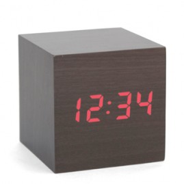 Wood Cube Alarm Clock